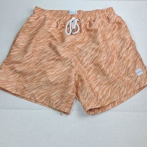 ALLFENIX Peach Zebra Cabana Swim Trunks  Shorts